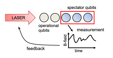 Illustration of usage of spectator qubits